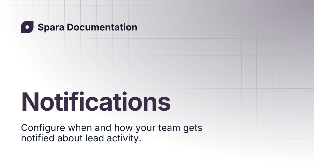 Notifications | Spara Documentation